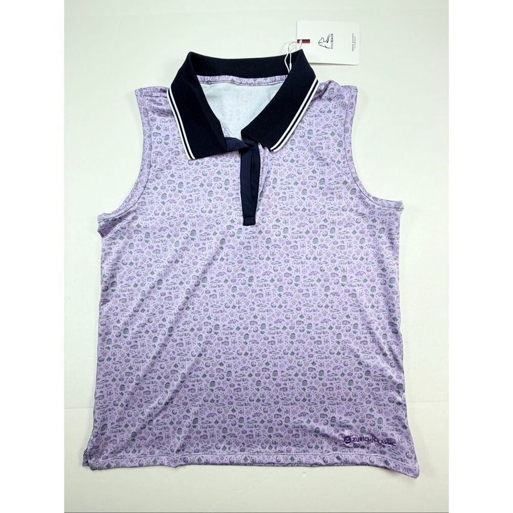 Rhoback Brooke Sleeveless Golf Polo Lavender Zurich Classic Women Size Small NWT